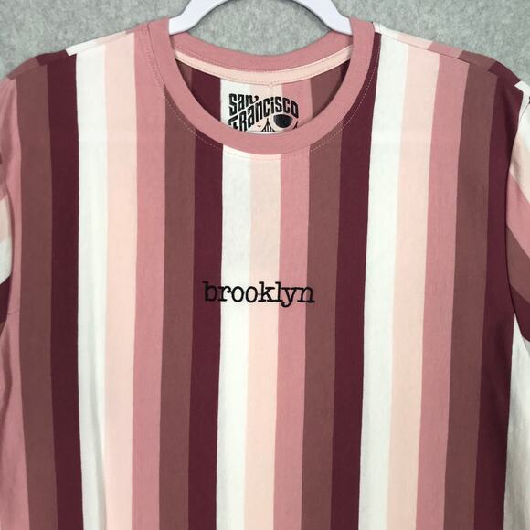 San Francisco Striped Tee - Burgundy and Pink - Picture 2 of 9